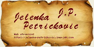 Jelenka Petričković vizit kartica